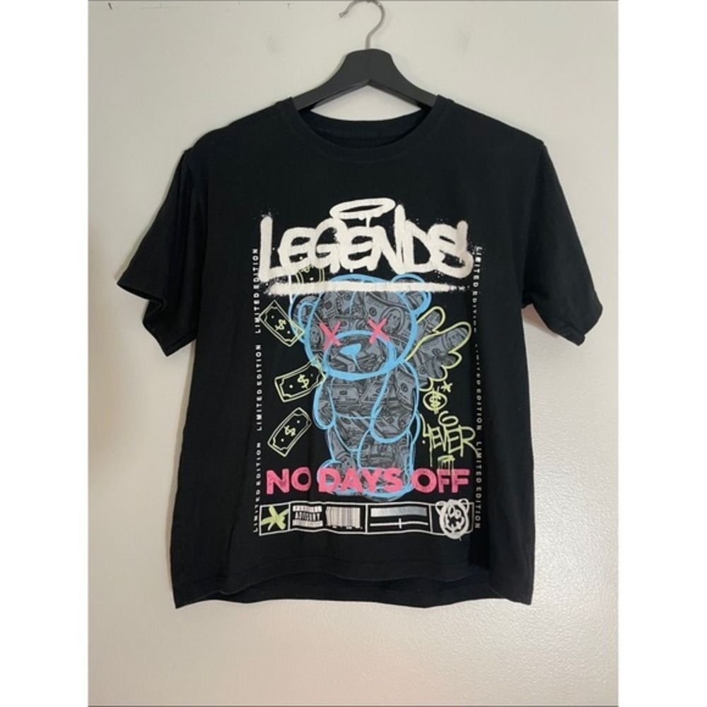 Legend T-Shirt Cotton Blend Money Bear Graphic Size L 14/16 Youth Streetwear
